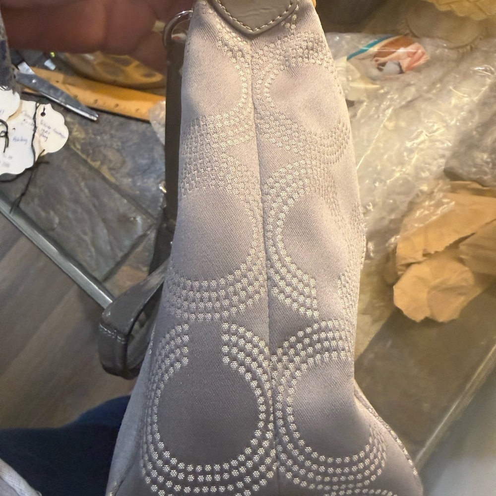 Coach Gray Circle Pattern Satchel - image 7